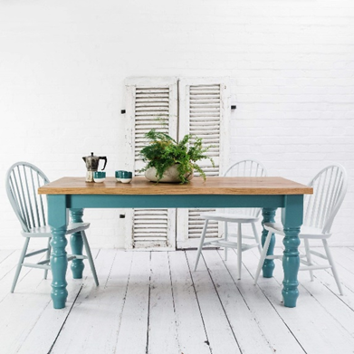 8 best Farmhouse dining tables of 2022 and where to get them - Farmhouse Table Co. Extendable Industrial Pine A-Frame Dining Table