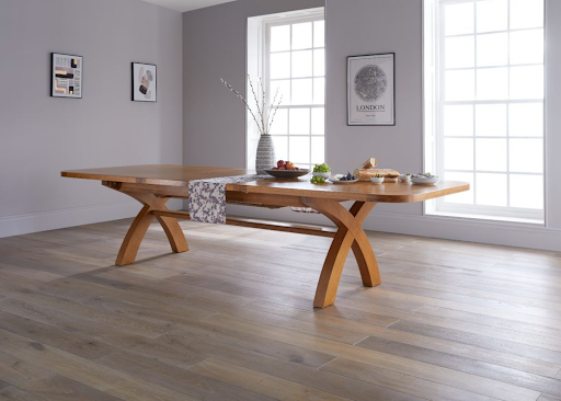 Top Furniture Country Oak Extendable Dining Table with X-Legs Top Furniture Country Oak Extendable Dining Table with X Legs
