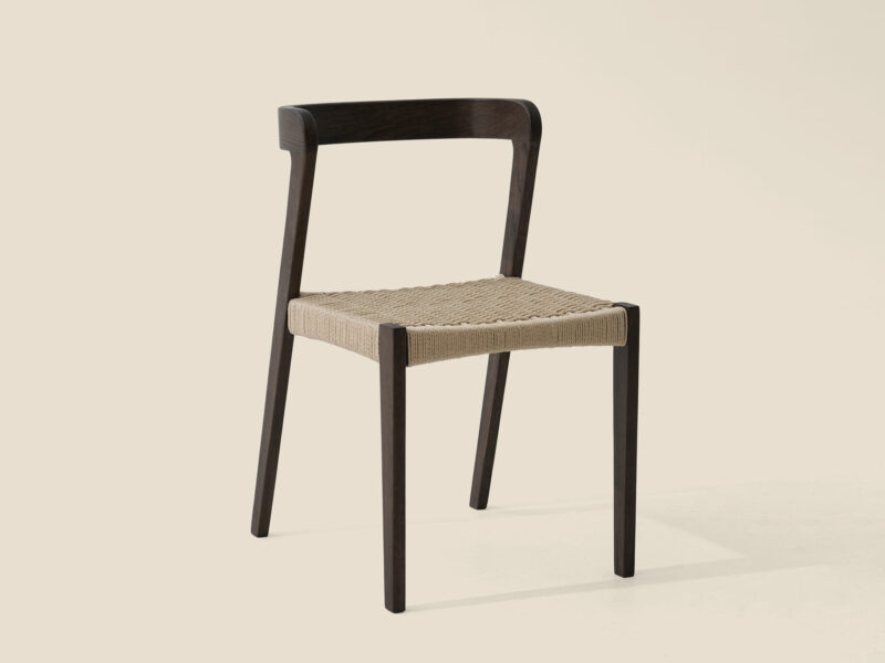 Dark Solid Oak Scandinavian Dining Chair