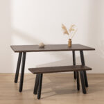 Grain and Frame Dark Solid Oak Industrial Dining Table 4