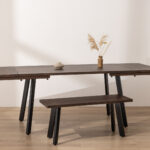 Grain and Frame Dark Solid Oak Industrial Dining Table 6