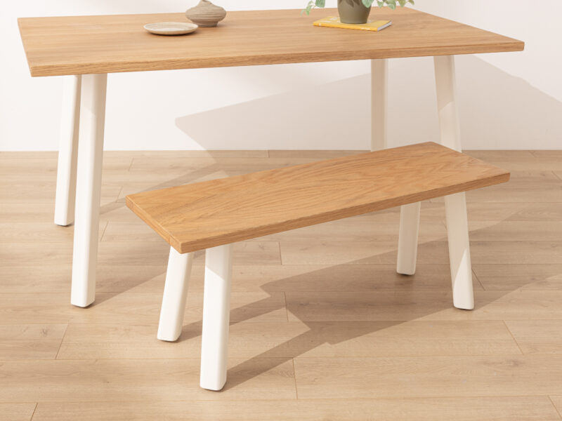 Natural Solid Oak Modern Farmhouse Dining Bench