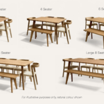 Grain and Frame Dining Table Size Illustrations